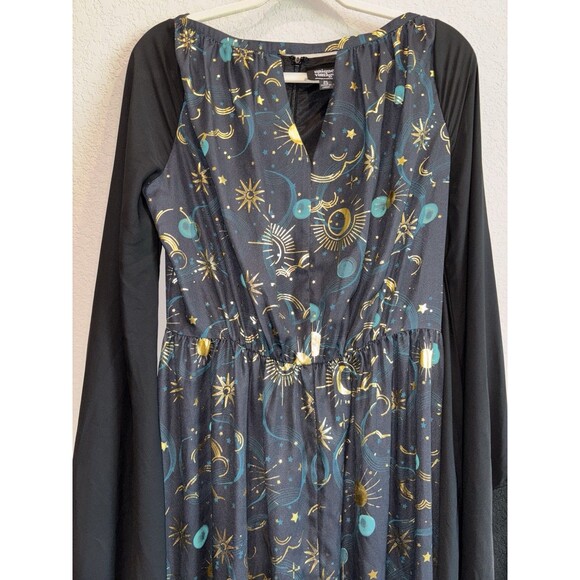 Unique Vintage Celestial Moon Stars Halloween Cosplay Maxi Dress Women’s M - Picture 5 of 6